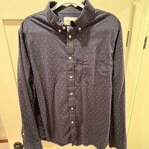 Goodfellow & Co Men's Dark Blue Patterned Shirt
